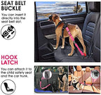 SlowTon Dog Car Seat Belt, 3 in 1 Latch Bar Attachment Dog Safety Seatbelt | Hook Latch Bar& Seatbelt Buckle, Reflective, Heavy Duty Nylon, Durability, Easy of Use, for Travel Riding FL Pink, 2 Pack - Image 2