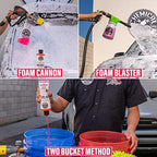 Chemical Guys CWS_101BK Car Wash Detailing Bucket, Mitt & Accessories Bundle (6 Items) Featuring Maxi-Suds II Foaming Car Wash Soap, 128 oz (1 Gal), Cherry Scent - Works on Cars, Trucks, SUVs, & More - Image 2