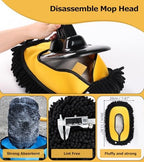 anngrowy 47.64" Car Wash Brush Mop Kit Mitt Sponge with Long Handle Car Cleaning Supplies Kit Tools Car Washing Duster Exterior Scratch Free, Chenille Replacement Head Extension Pole - Image 6