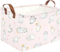 FXOLCSHE Rectangular Pink Cat Baskets,Cute Storage Basket Bin,Pink Gift Organizer,Empty Rectangular Cat Room Decor(Pink Cats) by FXOCSHE
