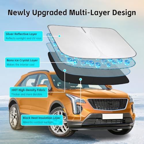 Windshield Sun Shade for Cadillac XT4 2019-2026 Sunshade - Image 3