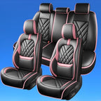 Fit Gladiator Car Seat Covers Compatible with Jeep Gladiator 2020-2024 2025 2026-Premium Leather,Waterproof,Breathable,Airbag Compatible &All-Weather Seat Cushion Protecto(Full Set,Pink) - Image 2