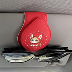 Sunglasses Holders Car Sun Visor for Anime, Magnetic Leather Glasses Eyeglass Hanger Clip for Car, Ticket Card Clip Eyeglasses Mount, Car Visor Accessories - Image 3