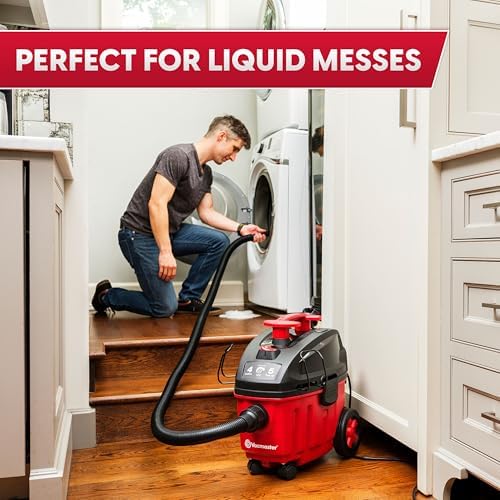 Vacmaster VF408B 1101 4-Gal 5 Peak HP Compact Household Wet/Dry Vacuum Red - Image 4