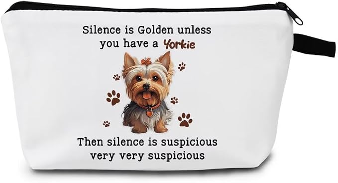 Yorkie Lover Makeup Bag Yorkie Gift For Dog Lover Yorkie Mom Gift Zipper Makeup Bag by Unknown