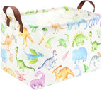 Rectangle Dinosaur Basket,Kids Toy Storage Bin,Storage Bins Organizer for Boys Nursery Hamper,Baby Room Decor,Gift Basket for Boy and Girl(Dinosaurs) by FXOCSHE