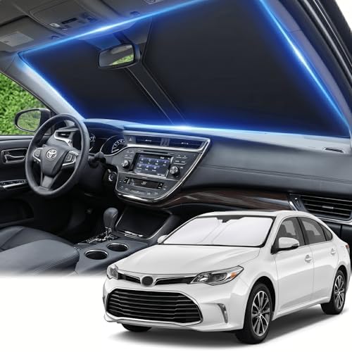 Windshield Sun Shade for Toyota Avalon 2013-2018 Sunshade Front Window Shade Custom Fit Avalon Accessories Sun Visor Foldable Shade Blocks UV Rays Accessories by AuyNeas