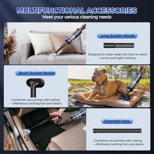 Handheld Vacuum with Type-C Charging, Rechargeable Battery Powered, Lightweight for Home Office Pet - Image 5