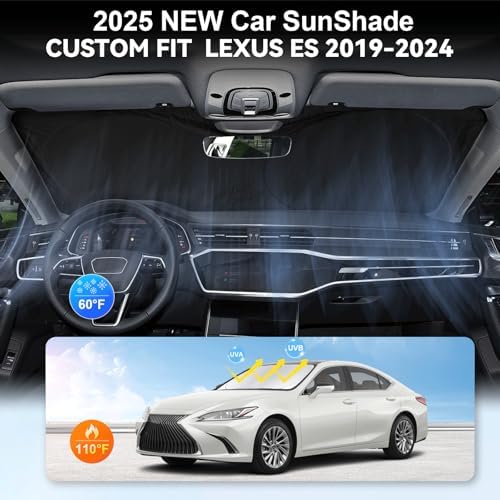 Sunshade for Lexus ES 2019-2024 2025 ES250 ES300h ES350 Sedan Sun Shade Windshield Cover Front Window Shield 210T Reflective Sun Visor Protector Blocks 99% UV Rays Car Accessories - Image 4