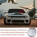 Front Windshield Sun Shade Fit for Dodge Charger Challenger Durango Journey Universal Fit to All Dodge Cars Foldable Sun Visor Protector Custom Fit Dodge Window Sunhade (Black) - Image 7