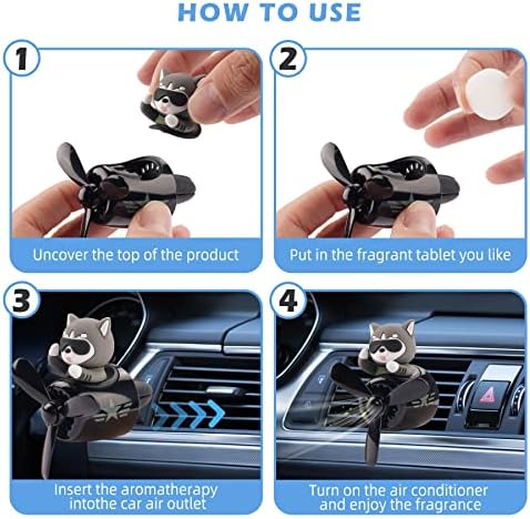 Car Air Fresheners Cartoon Pilot Automotive Air Outlet Propeller Cute Car Diffuser Creative Car Perfume Decoration for Car Vent Clips Car Vent Clip Air Freshener Accessories for Women Men - Image 4