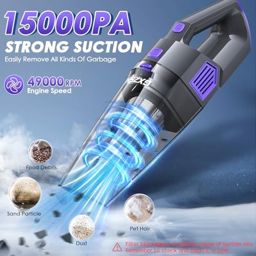 Gxzsk Handheld Vacuum Cordless, 15000PA Hand Vacuum, Car Vacuum Cleaner - Image 2