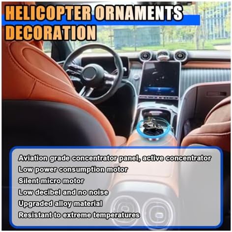 KITUREK Helicopter Solar Rotating Car Air Fresheners for Home, Office, Red - Image 5
