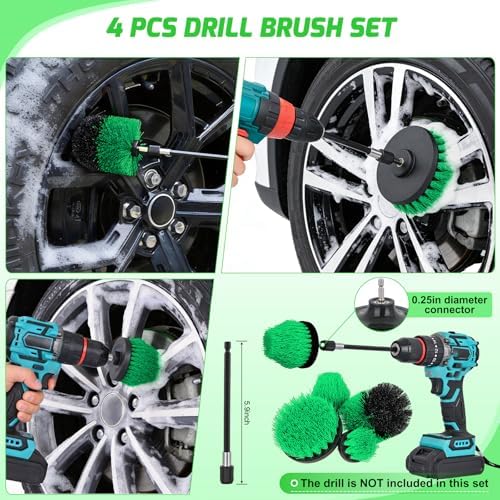 Nilight 27PCS Car Detailing Kit for Interior Exterior Car Care, Green - Image 5