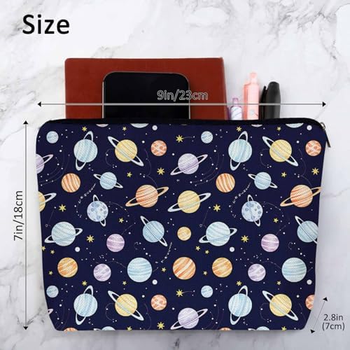 Women Makeup Organizer Bag Galaxy Space Solar System Planet Comet Constellation Galaxy Flax Cosmetic Bag Makeup Bags Toiletry Bag Makeup Accessories Travel Bags For Home Office Hotel Gym - Image 4