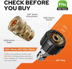 Pressure Washer Quick Connect Kit, M22-14mm to 3/8" Male/Female Quick Disconnect, 3/4" to Quick Connect Hose Fittings - Image 2