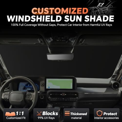 Windshield Sun Shade for Toyota Land Cruiser 2024-2026 - Image 3
