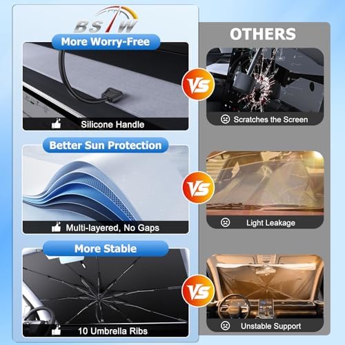 for Umbrella Sunshade for Car Windshield 2025-2026 Toyota 4Runner Custom Fit Windshield Sun Protector Cover 6-Layer Heat-Resistant Fabric, Ultra-Strong Fiberglass Frame (for 2025+ Toyota 4Runner) - Image 5