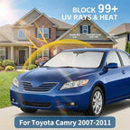 for Toyota Camry Windshield Sun Shade 2007-2011, Double Layer 240T Front Window UV Blocking Visor, Custom Fit Foldable Car Sunshade for Summer - Image 2