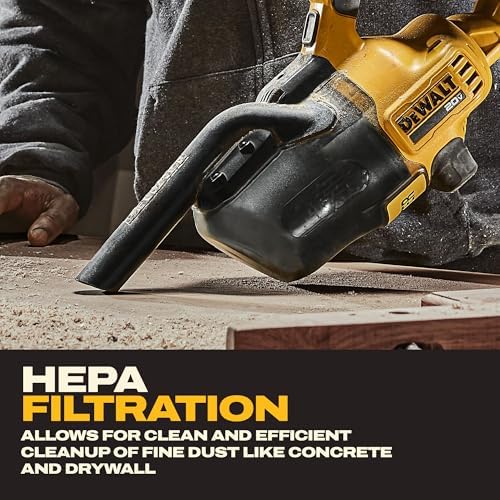 DEWALT 20V Handheld Vacuum Cordless, Car Vacuum with HEPA Filter, 6 Attachments and LED Light, High Performance Dry Only Small Shop Vac, Battery Not Included (DCV501HB) - Image 4