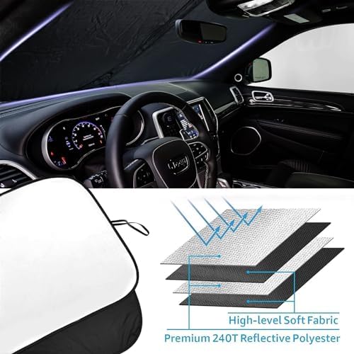 Foldable Front Windshield Sunshade fit for Jeep Grand Cherokee 2014-2026 - Image 5