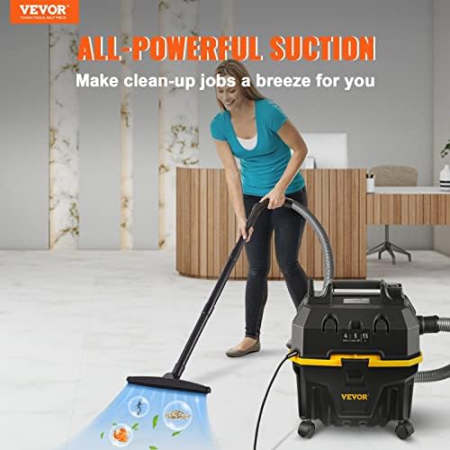 VEVOR 4-Gallon 5.0 Peak HP Wet Dry Shop Vacuum with Blowing Function - Image 2