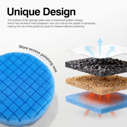 9Pcs Buffing Polishing Pads Kit, 3 Inch Buffing Pads, Sponge & Woolen Pads with M14 Drill Adapter & Backing Plate for Car Care, Polishing, Washing, Cleaning, Waxing - Image 4