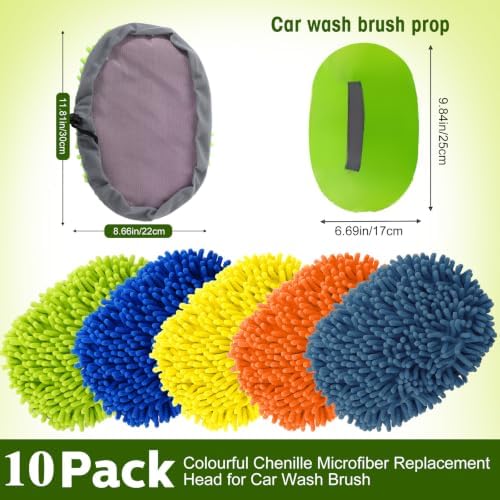 Layhit 10 Pcs Car Wash Mitt Set, Brush Not Included, Multicolor - Image 2