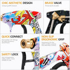 Foam Cannon Kit with Graffiti Short Pressure Washer Gun 3/8" Quick Connect M22-15mm Adapter Adjustable Snow Foam Bottle with 1/4" Quick Connect and 5 Nozzle Tips for Car Wash - Image 3