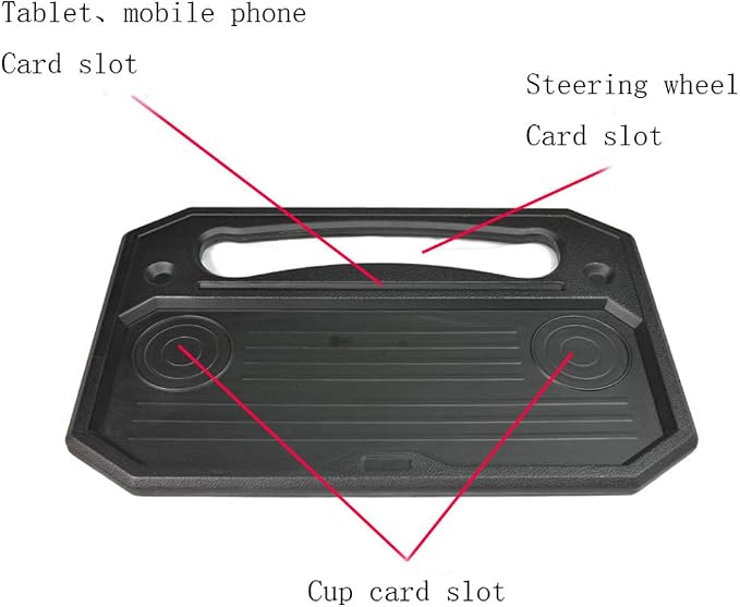 CYDZSW Car Steering Wheel Tray for Eating Food,Steering Wheels Desk Road Trip Essentials for Adults,Car Table Food Trays Organization,Cars Cool Interior Gadgets Accessories(Black) - Image 8