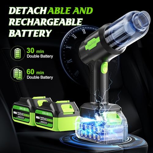 Cordless Car Vacuum Portable -Handheld Vacuum Cleaner 50000PA-High Power Suction & Blower for Car, Home, Office, Desktop, Keyboard,Pet Hair-2-in-1 Vacuum - with 2×4.0Ah Batteries - Image 5