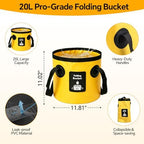 7 in 1 Car Wash Kit with 20L Folding Bucket & Brush, Extendable Car Wash Brush with 40.5" Long Handle, 15° Curved Aluminum Pole, Scratch-Free Microfiber Chenille Mop for SUV Truck RV, Yellow - Image 5