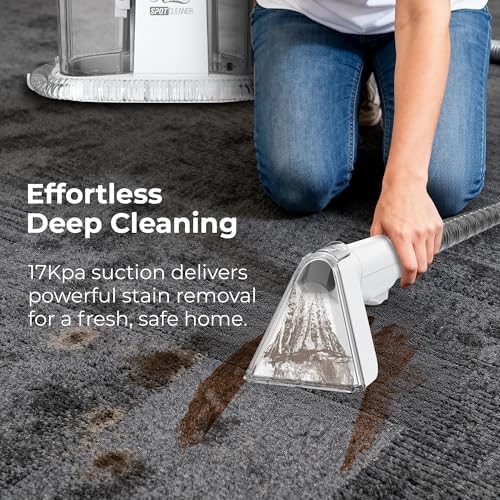 Rosewill Multi-Purpose Portable Carpet and Upholstery Cleaner, Powerful Suction 17 KPa Spot Cleaner, 550W Motor, Car and Auto Detailer, Stain/Spot Remover; Versatile Use: Carpet, Sofa, Pet Hair - Image 3
