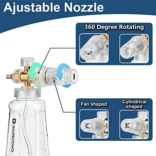 Raincovo Foam Cannon for Pressure Washer, Snow Clear Cannon for Car Wash - Image 4