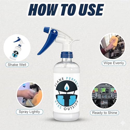 Plane Perfect Eyes Outside Windshield Cleaner - Aviation & Multi Surface Glass, Plastic, Plexiglass - Streak Free, Non Abrasive, Reduces Fog, UV Safe for Airplanes, Cars, Boats & LCD Screens | 128 Oz - Image 5