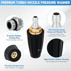 Yupjlia Turbo Nozzle Pressure Washer Tips, 4000 PSI Max, 360° Rotating - Image 5