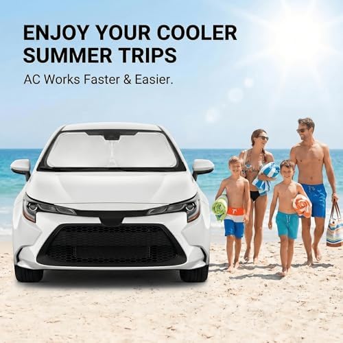 for Toyota Corolla 2020-2024 2025 2026 Windshield Sun Shade Front Window Shade Custom Fit Corolla Accessories Sun Visor Foldable Shade Blocks UV Rays Summer Must Have Car Accessories - Image 4