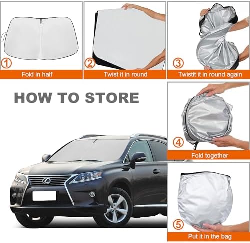 Foldable Front Windshield Sunshade fit for Lexus RX 2010-2015 - Image 5