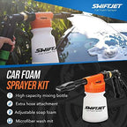 SwiftJet Car Wash Foam Gun + Microfiber Wash Mitt - Foam Cannon Works with Any Soap - Garden Hose Car Foam Sprayer - Car Wash Kit - Car Accessories Foam Blaster (Orange Foam Gun with Mitt) - Image 6
