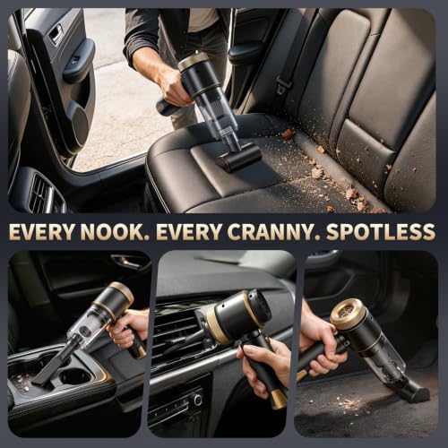 Car Vacuum, 20000PA Powerful Suction 6000mAh up to 40 Minutes Black - Image 7