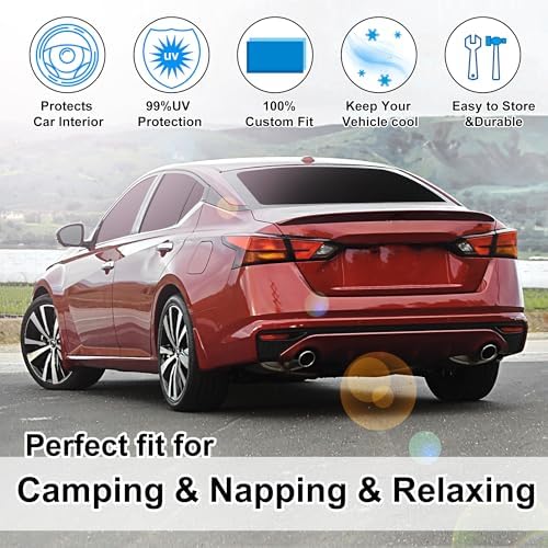 TINGLU 6PCS Window Shades for Nissan Altima 2019-2024 2025 Accessories Car Side Full Windows Cover Camping Rear Triangular Windshield Sun Shade Sun UV Rays Privacy Protection - Image 6