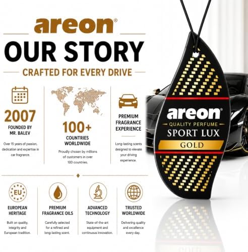 AREON SL-Gold-12 Sport LUX Cardboard Air Freshener, Gold, 12 Pack - Image 6