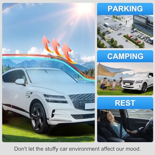 Custom Fit Windshield Sun Shade for Genesis GV80 2021-2026 - Image 6