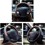 Microfiber Leather Steering Wheel Cover Large-Size for F150 F250 F350 Ram 4Runner Tacoma Tundra Range Rover Model S X with 15 1/2 inches-16 inches Outer Diameter (Brown) - Image 5