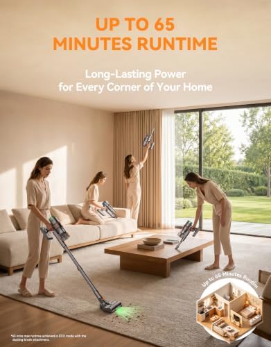 Cordless Vacuum Cleaner, 300AW/65Min Self-Standing Vacuum Cleaner for Home - Image 3