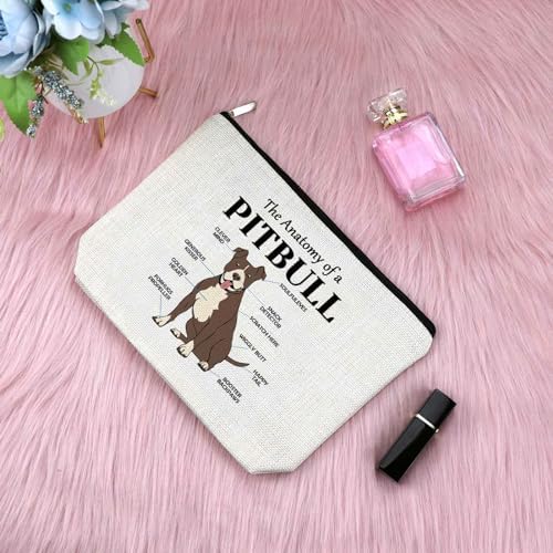 Pitbull Dog Gifts for Women Makeup Bag Pitbull Dog Lovers Gift Cosmetic Bag Pitbull Themed Gifts Pitbull Owner Gift Pet Dog Gift Pitbull Mom Gift Birthday Christmas Gifts for Her Travel Toiletry Bag - Image 3