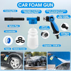 36Pcs Blue Car Wash Detailing Kit，Car Cleaning Set with Foam Gun Sprayer，Long-Handle Brush Mop，Large Collapsible Bucket，Complete Car Wash Supply Gift for Men and Women - Image 2
