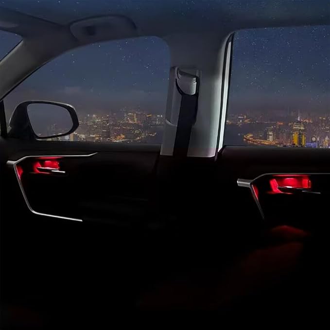 Car Door Handle Light Red LED Ambient light 12V Door Bowl Decorative Light Warning Light Small Size Easy Installation Universal Small Car Ship Use (4PCS) - Image 8