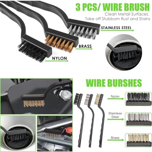 Green Windshield Cleaner Tool, 17Pcs Car Interior Cleaning Kit, Detailing Kit Interior Cleaner, Car Detailing Brushes, Cleaning Gel, Inside Cleaning Accessories for Trucks, SUVs, RVs Window - Image 7