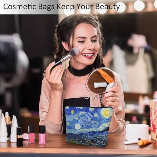 The Starry Night Cosmetic Bags For Women, Galaxy Farmhouse Roomy Makeup Bag Toiletry Bag Accessories Organizer Storage Bags Makeup Pouch For Travel Business Gym Camping Bathroom - Image 2